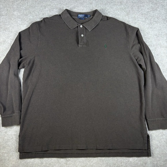 Ralph Lauren Other - Polo Ralph Lauren Mens XXL Brown Long Sleeve Polo Shirt Green Pony Cotton